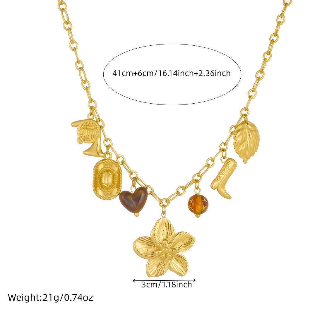 Women's 18k Gold-Plated Multi Pendant Necklace